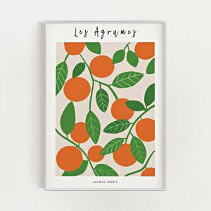 유주나무 일러스트 그림 인테리어 아트 포스터 Les Agrumes