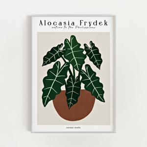 알로카시아 무늬 프라이덱 식물 플랜테리어 일러스트 그림 인테리어 아트 포스터