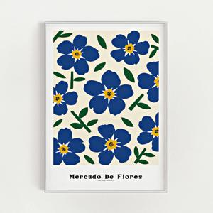 물망초 꽃 일러스트 그림 인테리어 아트 포스터 Myosotis