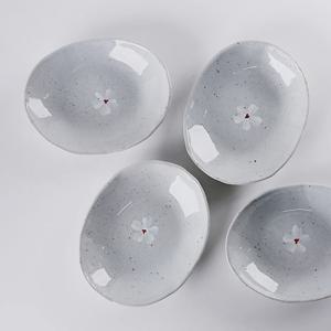 [리퍼] 꽃 고백자 국산도자기 타원찬기