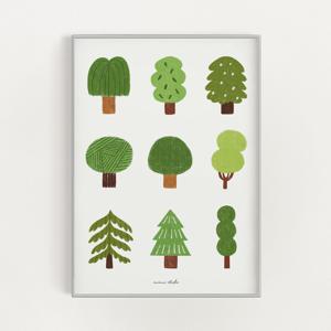 나무 트리 일러스트 그림 인테리어 아트 포스터 Forest 아기방 아이방 꾸미기 소