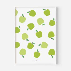 과일 청사과 푸른 사과 그림 액자 장식 집꾸미기 인테리어 아트 포스터