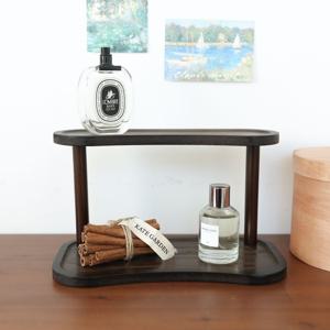 원목 컵 선반 2단 컵 진열장 홈카페 인테리어