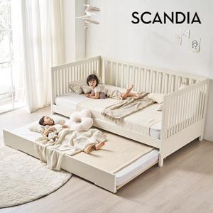 시몬 원목 어린이 2단 슬라이딩 데이베드 침대+가드+도어(매트제외)