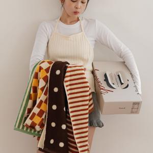 국내제작 브런치 수건 4P 선물포장 /40수 200g 호텔수건