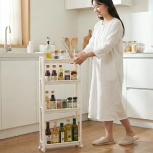 트롤리 이동식 간식 디저트 카트 조리대 주방 미용 화장실 냉장고 틈새 웨건