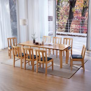 해찬솔 우드슬랩 북미산오크 8인용 통원목 식탁세트A 2200_TR