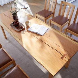 해찬솔 우드슬랩 북미산오크 6인용 통원목 식탁 책상테이블 2200_TR