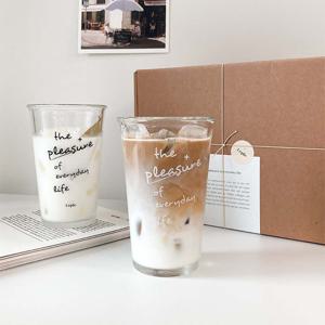 홈카페 레터링 내열유리컵 2인세트 롱 글라스 맥주잔 집들이선물