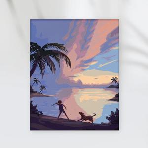 DIY 명화/유화그리기 세트 하와이 비치 (40X50)