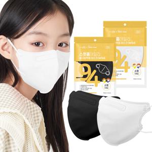 스윗홈 데일리 KF94 마스크 새부리형 소형 100매 (화이트/블랙)