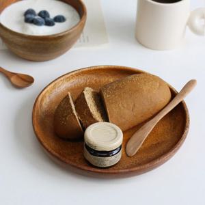 아카시아나무 통원목 원형접시 25cm