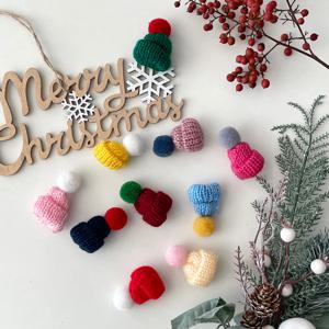 크리스마스 미니 털모자 트리장식 오너먼트 스투키 화분 식물모자