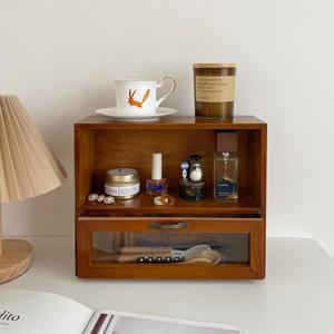 빈티지 2단 원목 우드 미니 선반 주방 양념통 화장대 테이블 틈새 정리 수납 선반