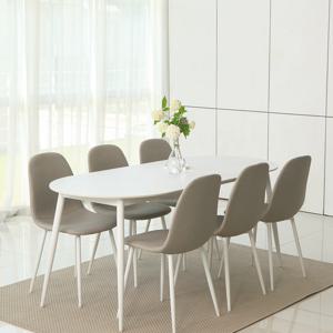 이리스 12T 포세린 세라믹 6인용 식탁세트 1800 타원형 마블 (의자 6개 포함)