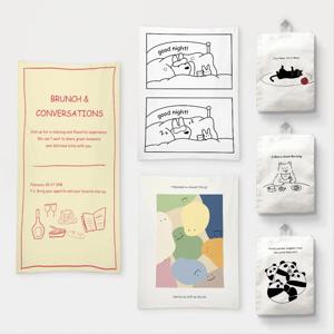 동물 블랙 드로잉 아트 일러스트 인테리어 두꺼비집 스위치 가리개 패브릭 포스터 14종