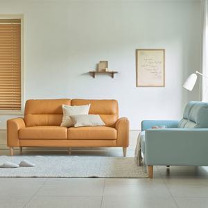 로이스 천연면피가죽 3인 소파 2colors