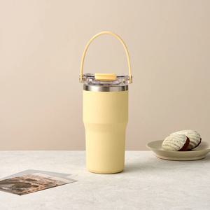 TO GO 휴대하기 편리한 대용량 핸들 텀블러 600ml 옐로