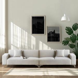 [리퍼]풀먼 아쿠아텍스 패브릭 PU 가죽 4인용 소파 (스툴선택) 2colors