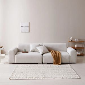 [리퍼]무드 모듈형 아쿠아텍스 패브릭 4인 소파(쿠션증정/스툴선택)