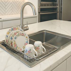 스텐 304 싱크대 물빠짐 와이어  슬라이딩 식기건조대