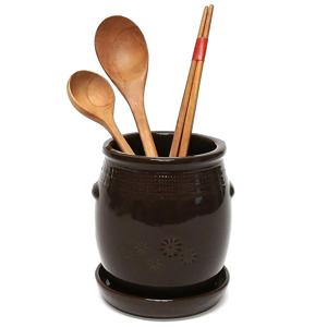 항아리 물받이 수저통 옹기 수저꽂이 도자기수저통 (사이즈 2종 1선택)