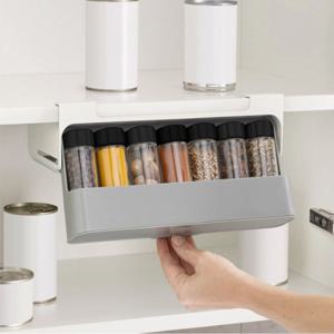 무타공 슬라이딩 양념통 세트 주방 정리대 소금통 조미료통 양념 가루 정리 수납 선반 보관함