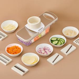 304스테인레스 슬라이서 6종 다용도 마그넷 만능 채칼 세트 (받침통 포함)