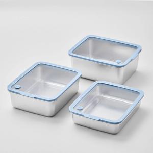 도우르 304 스텐 밀폐보관 전자레인지/전열원가능 대형사이즈 3종세트