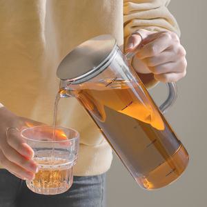 내열유리 냉장고 물병 스텐 뚜껑 보리차 가정용 손잡이 물통