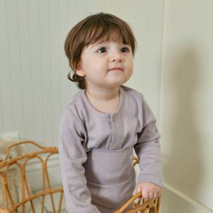 유아 실내복 아기 밤부 소프트 9부 라벤더