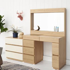 아일로 와이드 수납 화장대세트 조명거울형