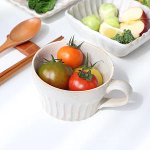 일본 도자기 그릇 시노기 테이블웨어 플라워 스프컵 (10.5cm x 6.5cm)