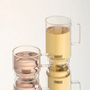 에센셜 이중 내열 핸들 유리컵 (M+L) 2P