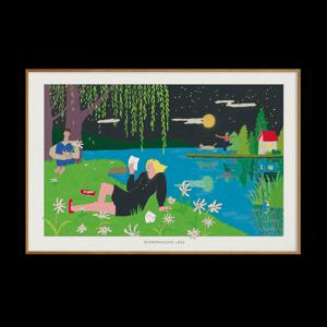 일러스트 아트 포스터_영랑호의 밤