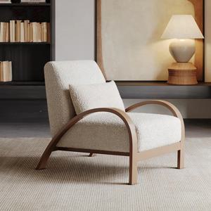 [해외] 부클레 아치형 인테리어 체어 1인소파 암체어 쇼파