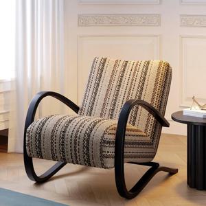 [해외] 엔틱 스트라이프 웨이브 인테리어 체어 1인소파 암체어 쇼파