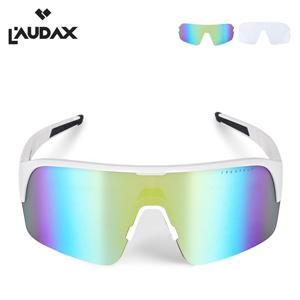 오로라 매트화이트-옐로우 미러 선글라스