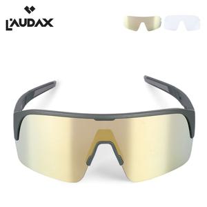 오로라 매트차콜-골드 미러 선글라스