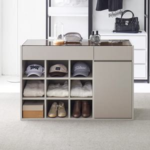 마홀앤 플랜트 시스템 드레스룸 아일랜드 수납장 W1200 오픈형 연그레이