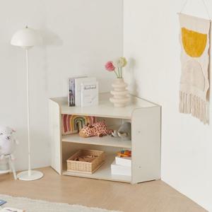 심플크림화이트 둥근모서리 벽 코너 알뜰공간 선반수납장 800