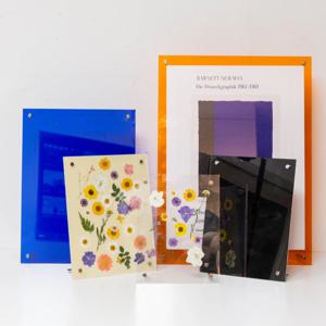 투명 탁상용 아크릴 액자 메뉴판 압화 컬러 예쁜 프레임 메탈풋 A5 A4 A3