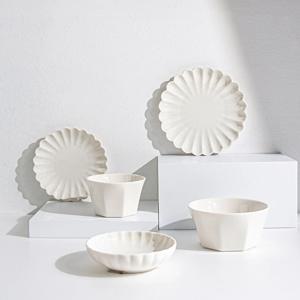 네이처 프리즈 화이트 자취 집들이 1인 한식 선물 접시세트 (5P)