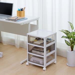 이동식 서류 트레이 보관함 투명 트롤리 서류 정리함 3단~8단 (완제품)