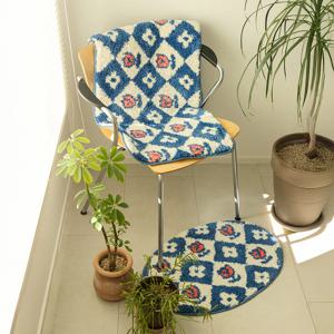 빈티지 플라워 주방 & 타원 발매트 세트 (욕실 주방 침대 밑 포인트 러그)