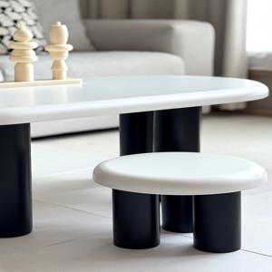 감성 컬러 포인트 유아 원형 스툴 사이드테이블 블랙, 원리틀스툴  (국내제작)