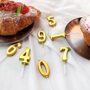 숫자초 케이크 생일초 기념일 파티 골드 숫자 촛불