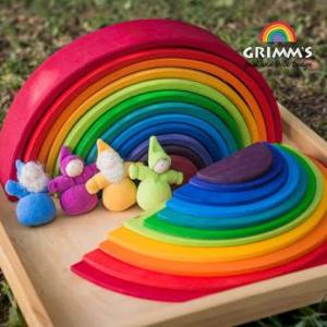 GRIMM'S 발도르프 교구 그림스 빅레인보우 3종 원목 블럭 유아 아기 무지개 장난감