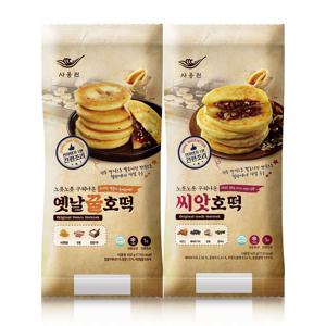 노릇노릇 구워나온 옛날꿀호떡 400g 1개 + 씨앗호떡 400g 1개