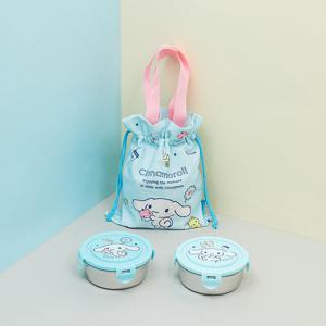 릴팡 산리오 원형스텐 2단 도시락조리개세트(시나모롤)